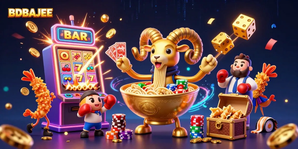 BDBAJEE's vibrant 3D casino scene showcases an exciting jackpot explosion amidst colorful gaming elements.