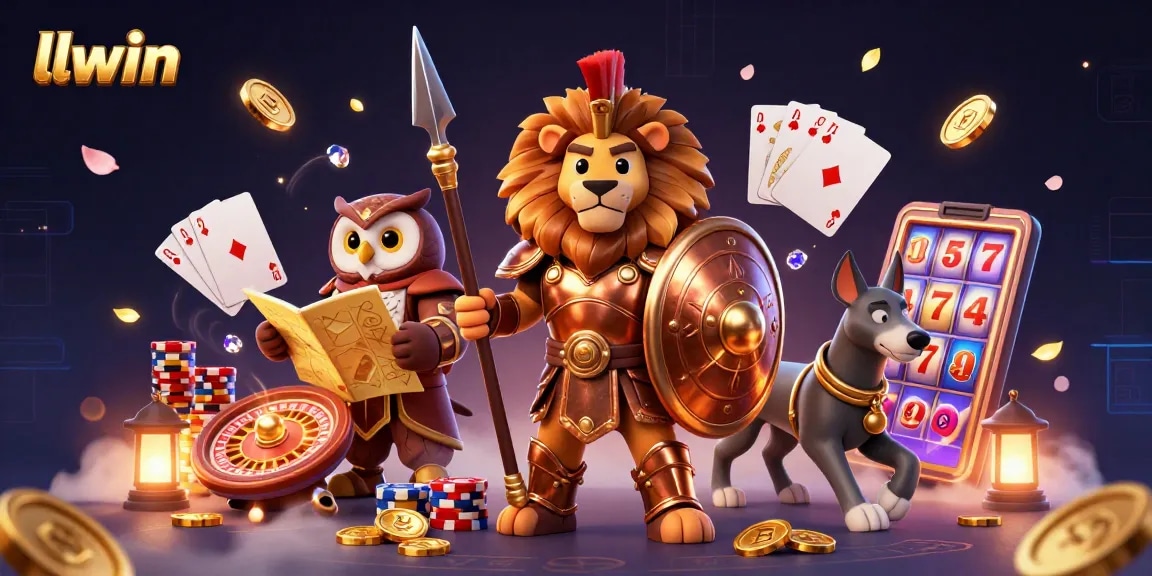 Experience thrilling gaming adventures with llwin in a vibrant 3D casino scene filled with action.