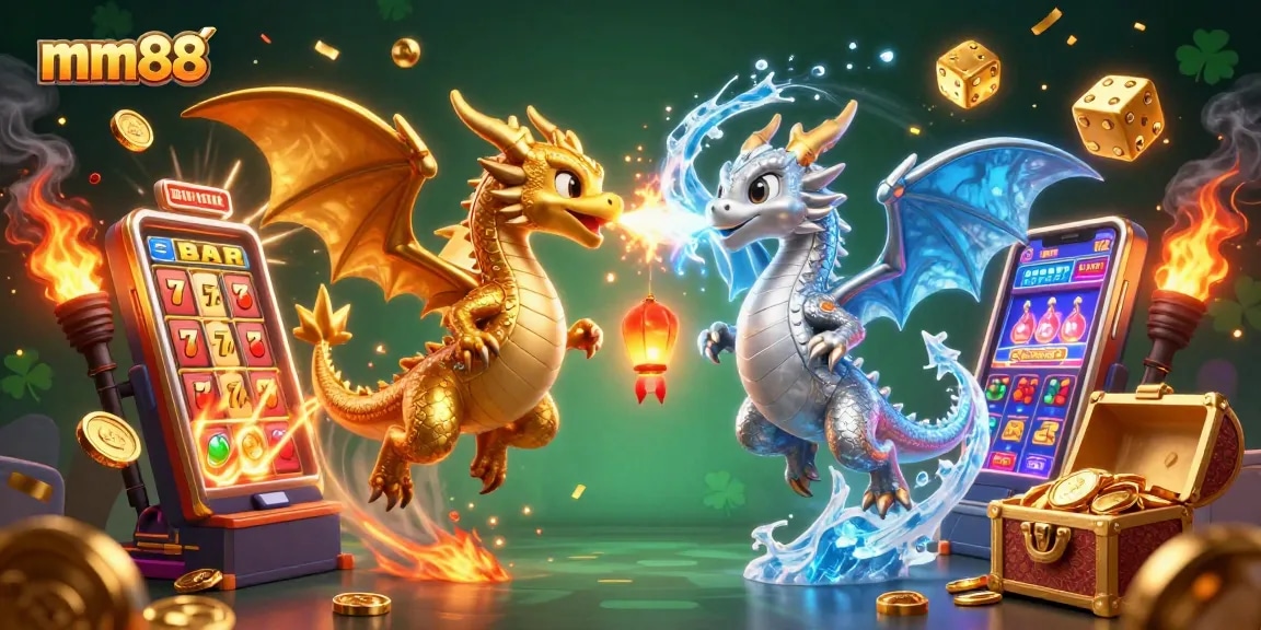 Win big at mm88 with dragons and vibrant casino elements in a dynamic illustration.