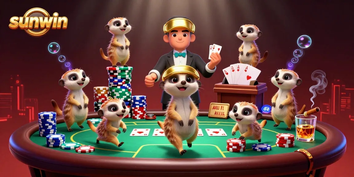 Experience thrilling gameplay at sunwin with meerkats managing an animated casino adventure.