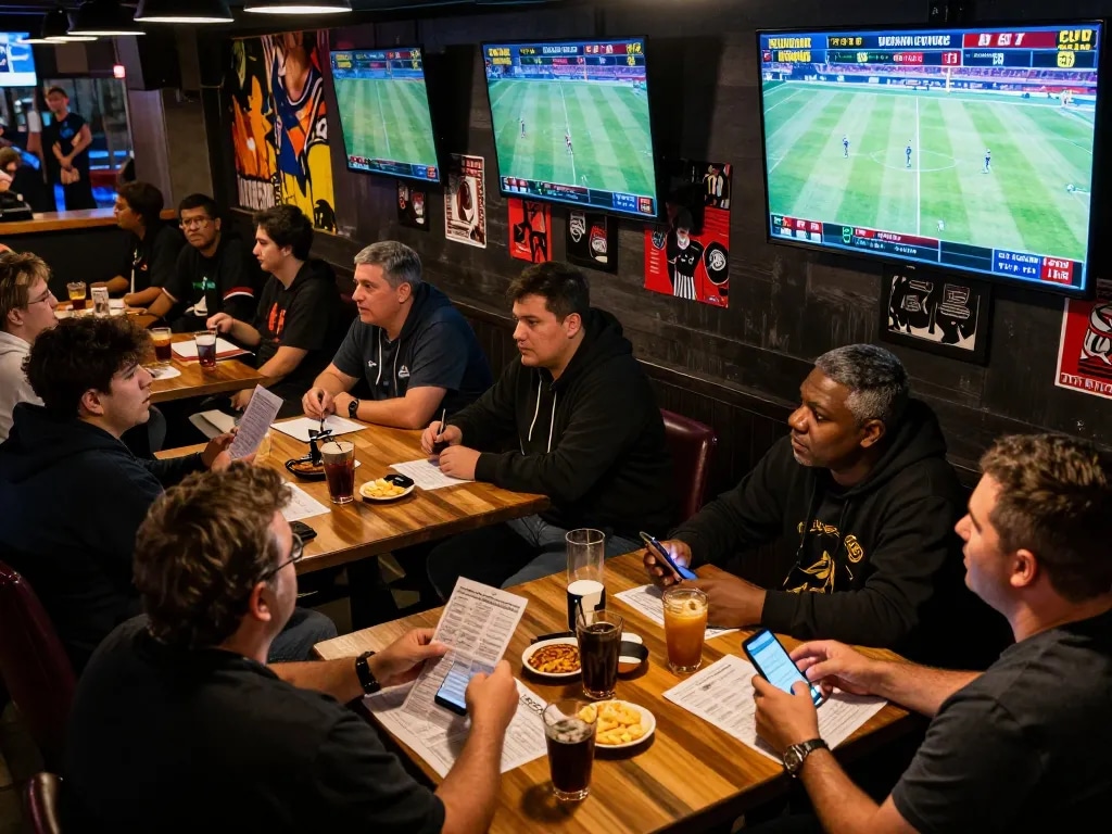 Sports betting excitement at 888now with patrons engaged in live games and dynamic odds