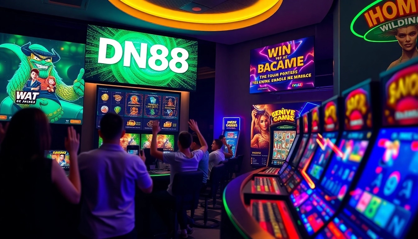 Engaging visual of the DN88 online gambling platform showcasing exciting games and promotions.