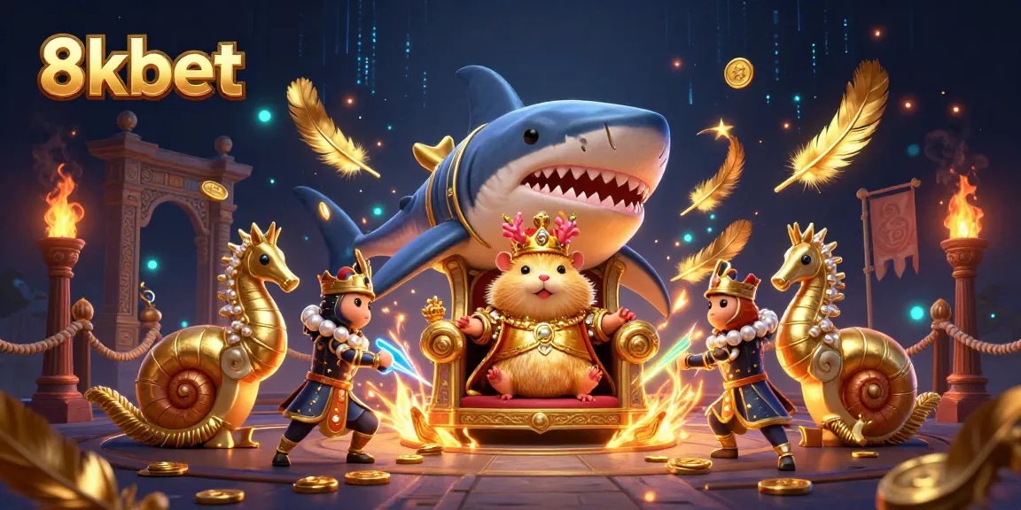 Experience thrilling bets at 8kbet with vibrant casino elements and enchanting characters!