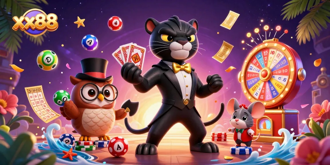 Engage in the exciting xx88 casino experience with dynamic characters and vibrant game elements.