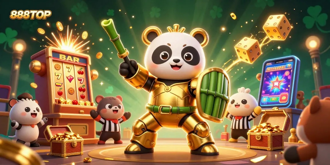 Join the action at 888TOP with a golden panda mech-suit and explosive casino games!