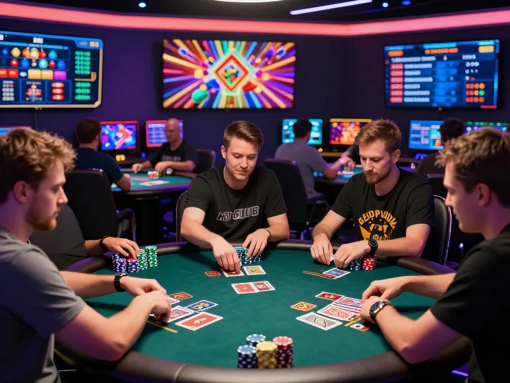 Players enjoying the HITCLUB online gaming platform with vibrant graphics and interactive elements.
