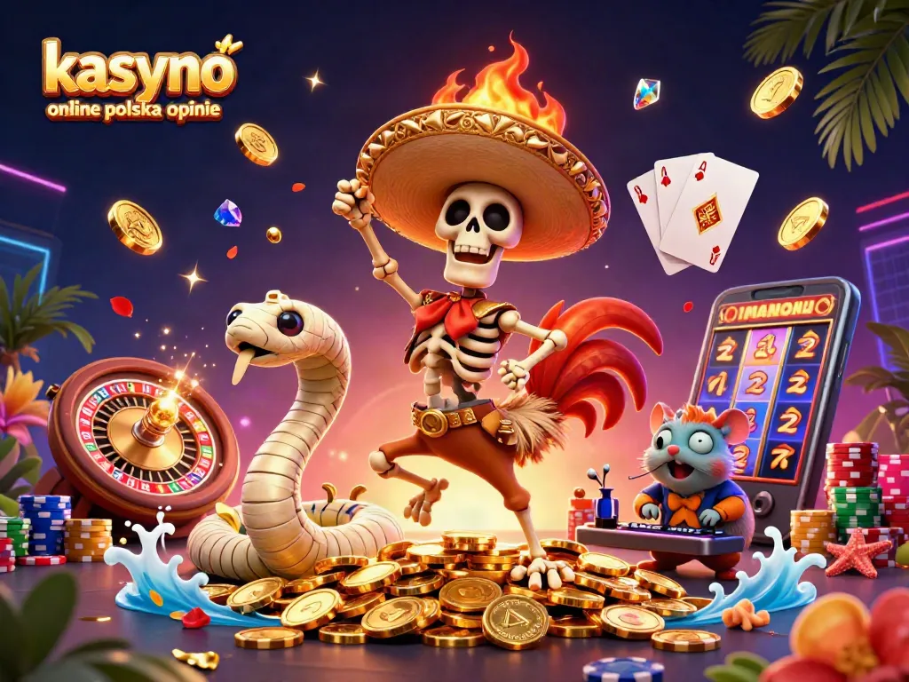 Experience kasyno online polska opinie through a lively 3D casino scene with vibrant characters and action.