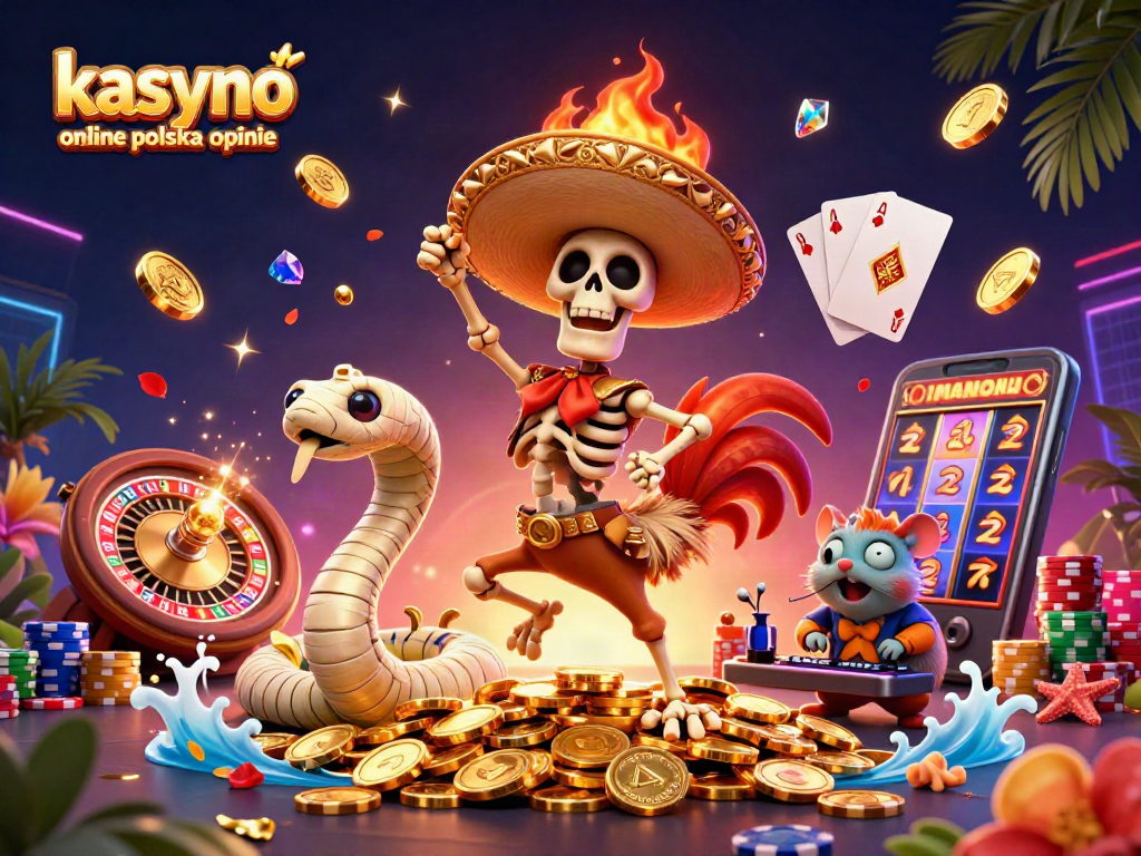 Experience kasyno online polska opinie through a lively 3D casino scene with vibrant characters and action.
