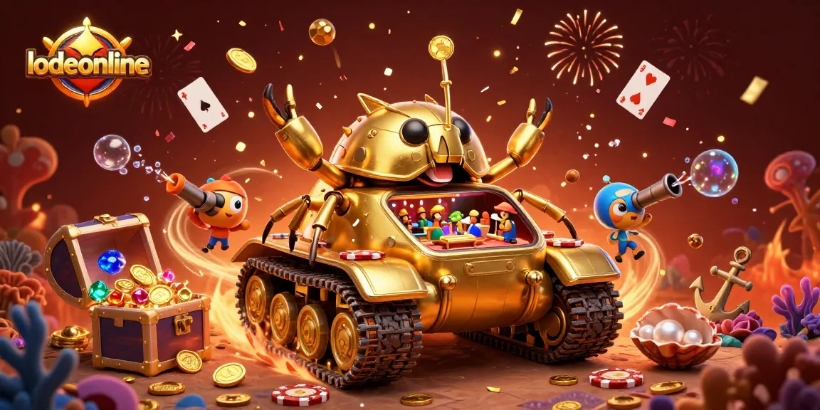 Experience vibrant lodeonline casino action with a golden beetle tank and underwater treasures.