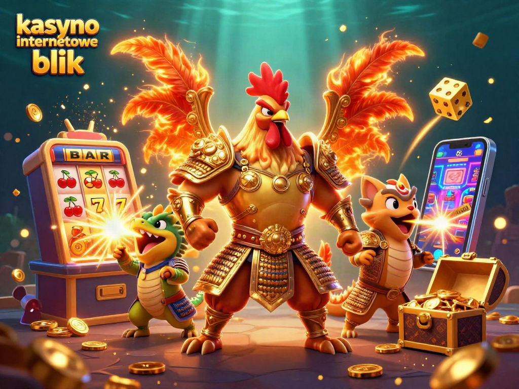 Experience the thrill of kasyno internetowe blik with a vibrant 3D casino scene showcasing dynamic characters and exciting game elements.