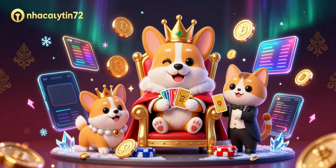 Engage with the exciting world of nhacaiuytin72 featuring royal corgis and crypto elements.