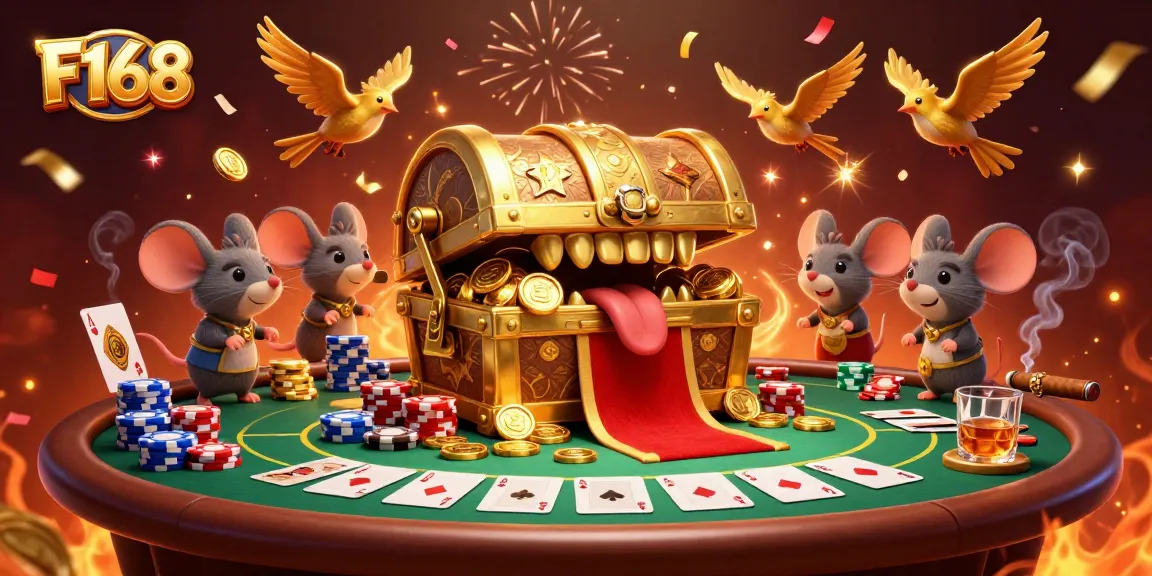Engage in thrilling poker action at F168 casino with vibrant characters and energetic gameplay.