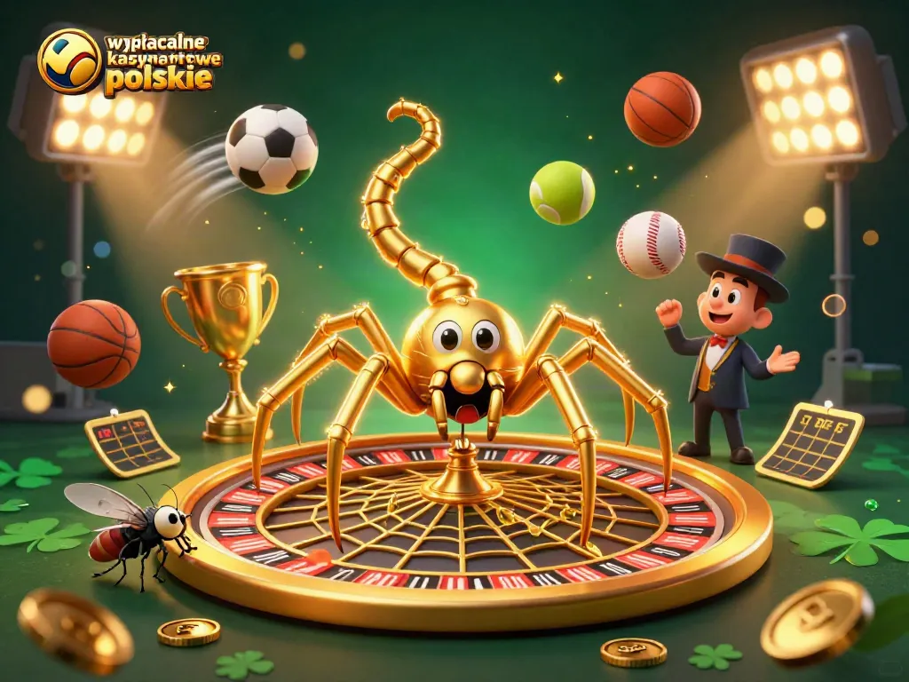 Experience the thrill of wypłacalne kasyna internetowe polskie with an exciting roulette-themed dynamic scene featuring iconic gambling elements.