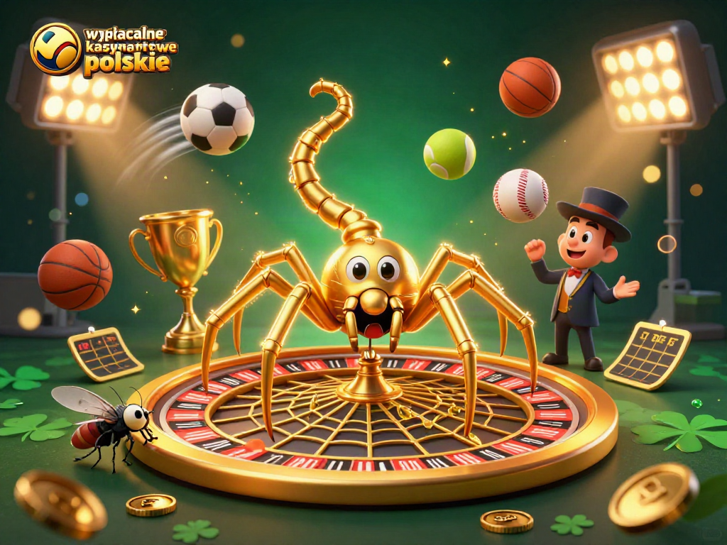 Experience the thrill of wypłacalne kasyna internetowe polskie with an exciting roulette-themed dynamic scene featuring iconic gambling elements.