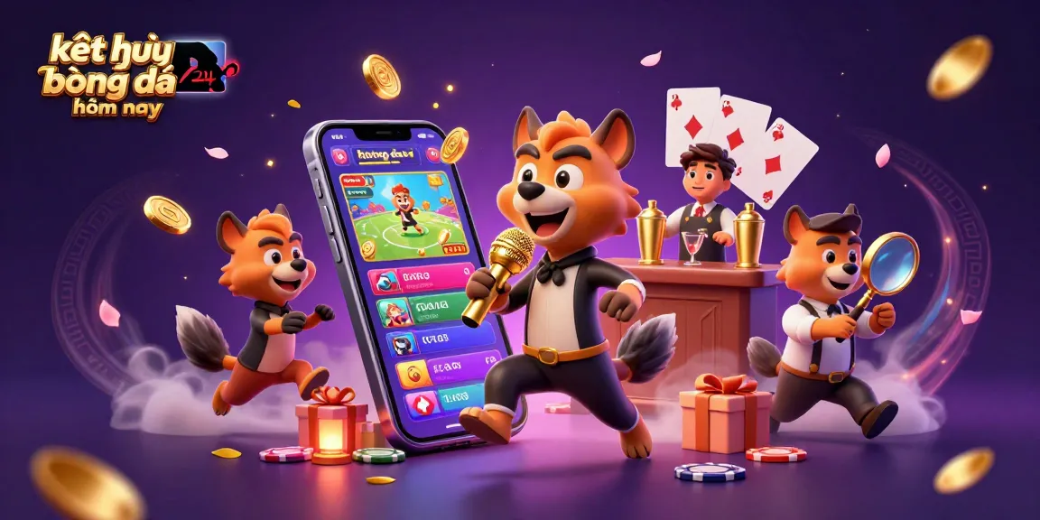 Engage with kết quả bóng đá hôm nay 24h through dynamic cartoon hyenas in a sports betting club setting.