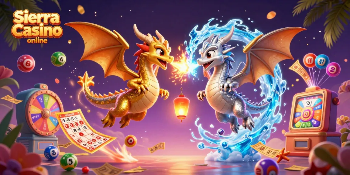 Gra w Sierra Casino online z magicznymi smokami w akcji i kolorowymi kulami loteryjnymi.