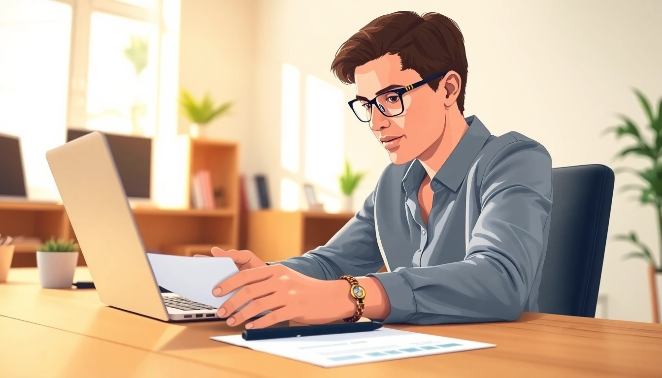 Applying for eta application uk on a laptop at a tidy home office desk.