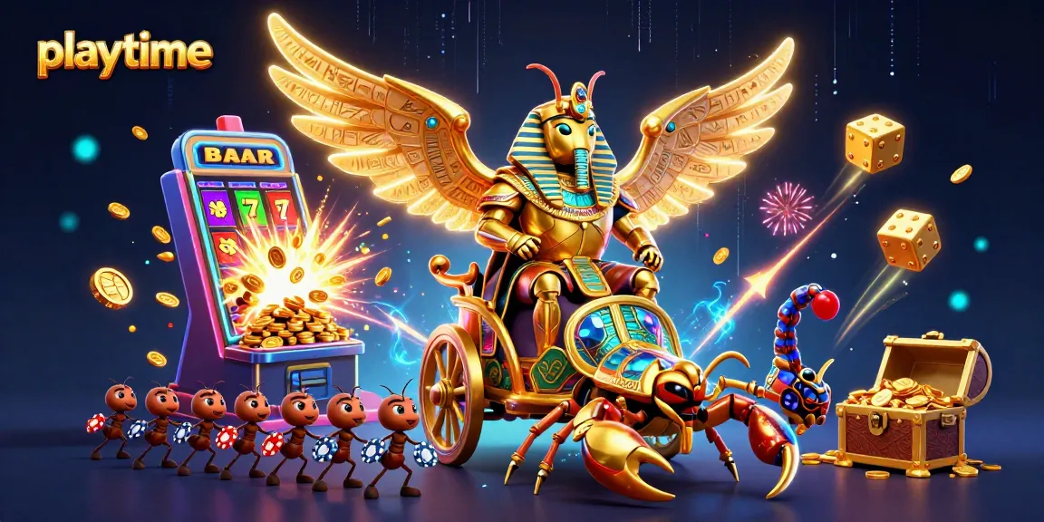 Experience exciting playtime action with vibrant casino elements in this epic illustration.