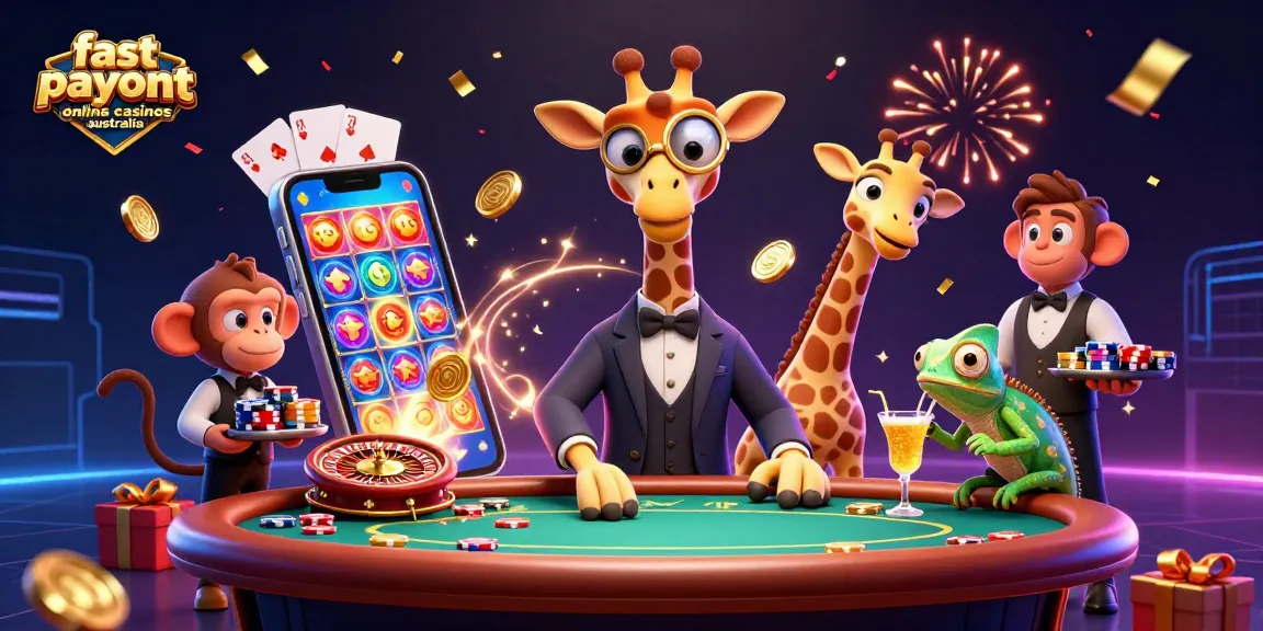 Experience the excitement of fast payout online casinos Australia with engaging 3D casino gaming characters.