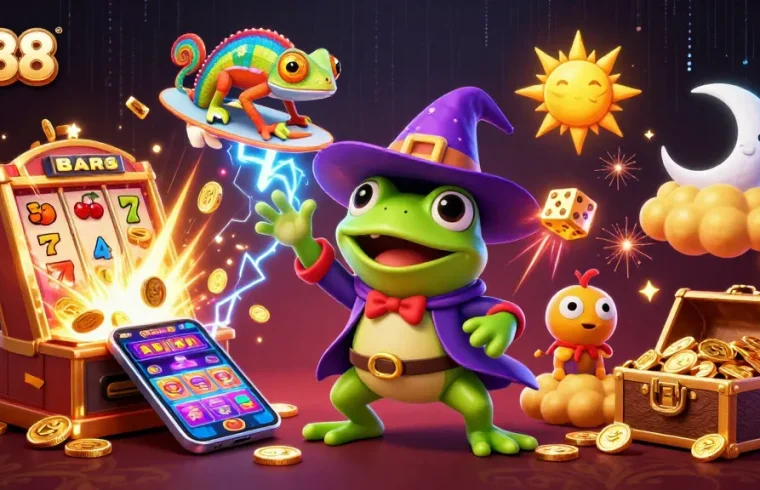 Experience the excitement of tg88 with golden coins and a dynamic casino scene.