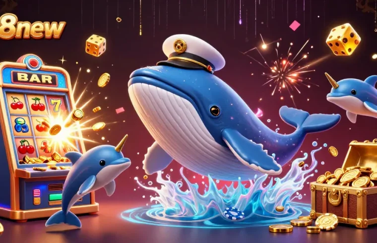Engage with vibrant gameplay at 888new's exciting slots, featuring dynamic animated characters and casino elements.