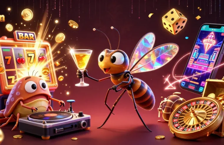 Experience the thrill of tai sunwin with a vibrant 3D illustration showing casino action and excitement.