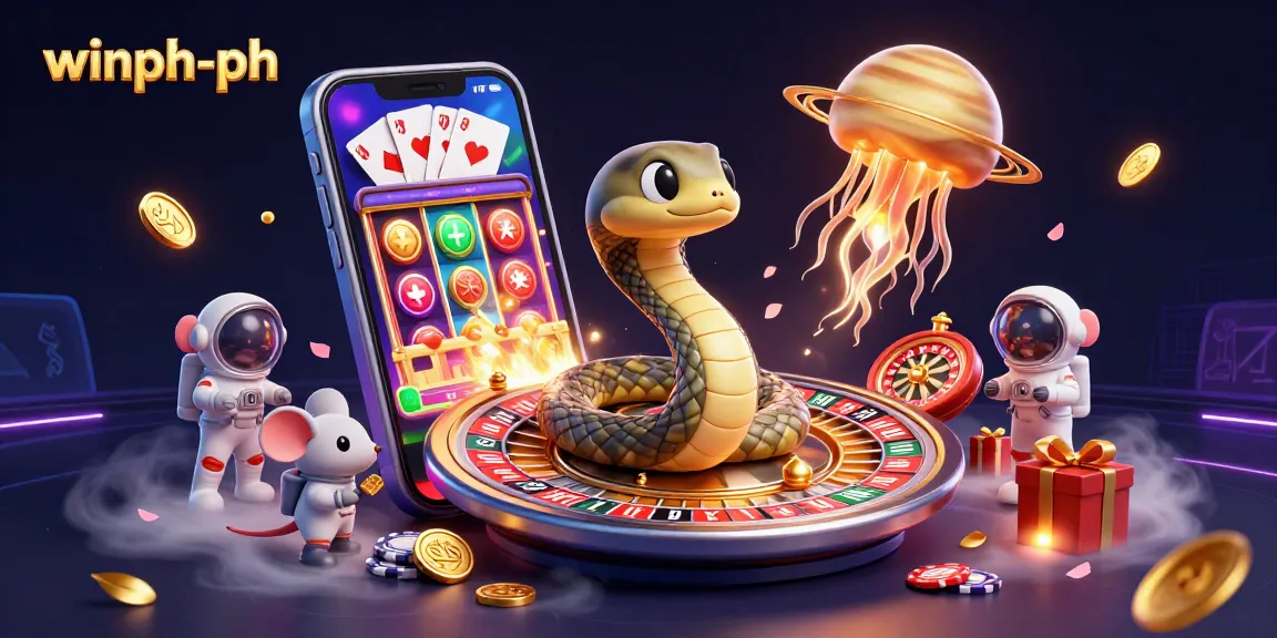 Engage with winph-ph's vibrant casino adventures featuring slots and roulette in a cosmic setting.