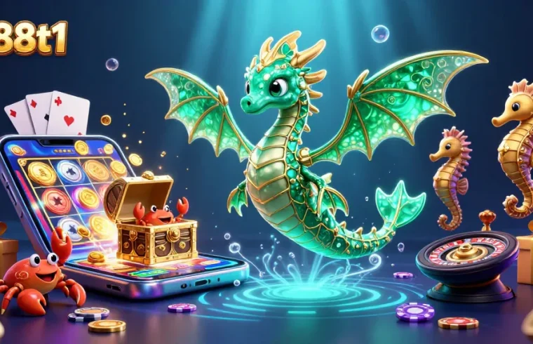 Experience thrilling games at qs88t1 with a vibrant underwater casino adventure illustration.
