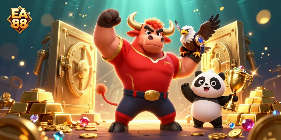 Engage with EA 88 winning gameplay featuring a dynamic bull mascot and trophy celebration.