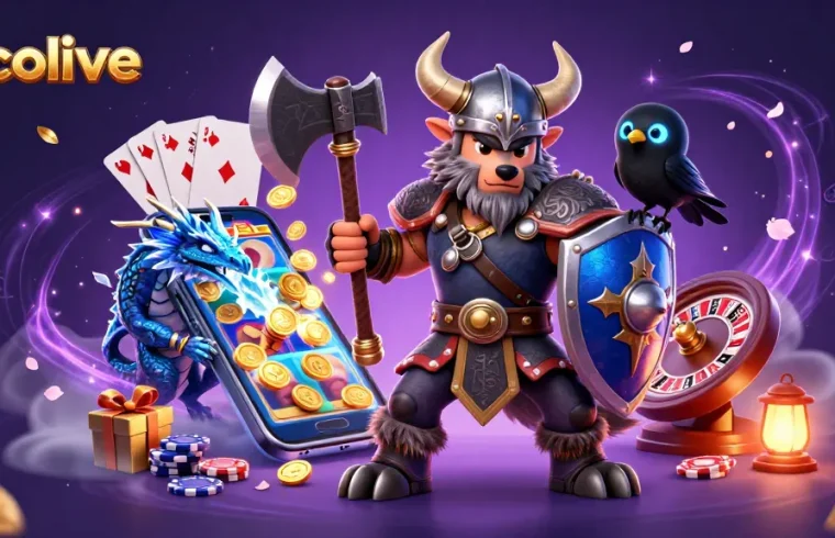 Engage with socolive's dynamic gaming experience featuring a Viking wolf and fantasy elements.